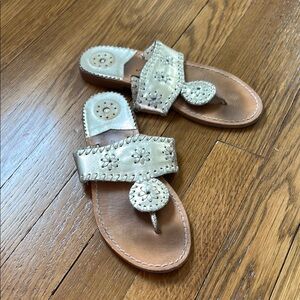 Jack Rogers Mettalic Leather Sandals